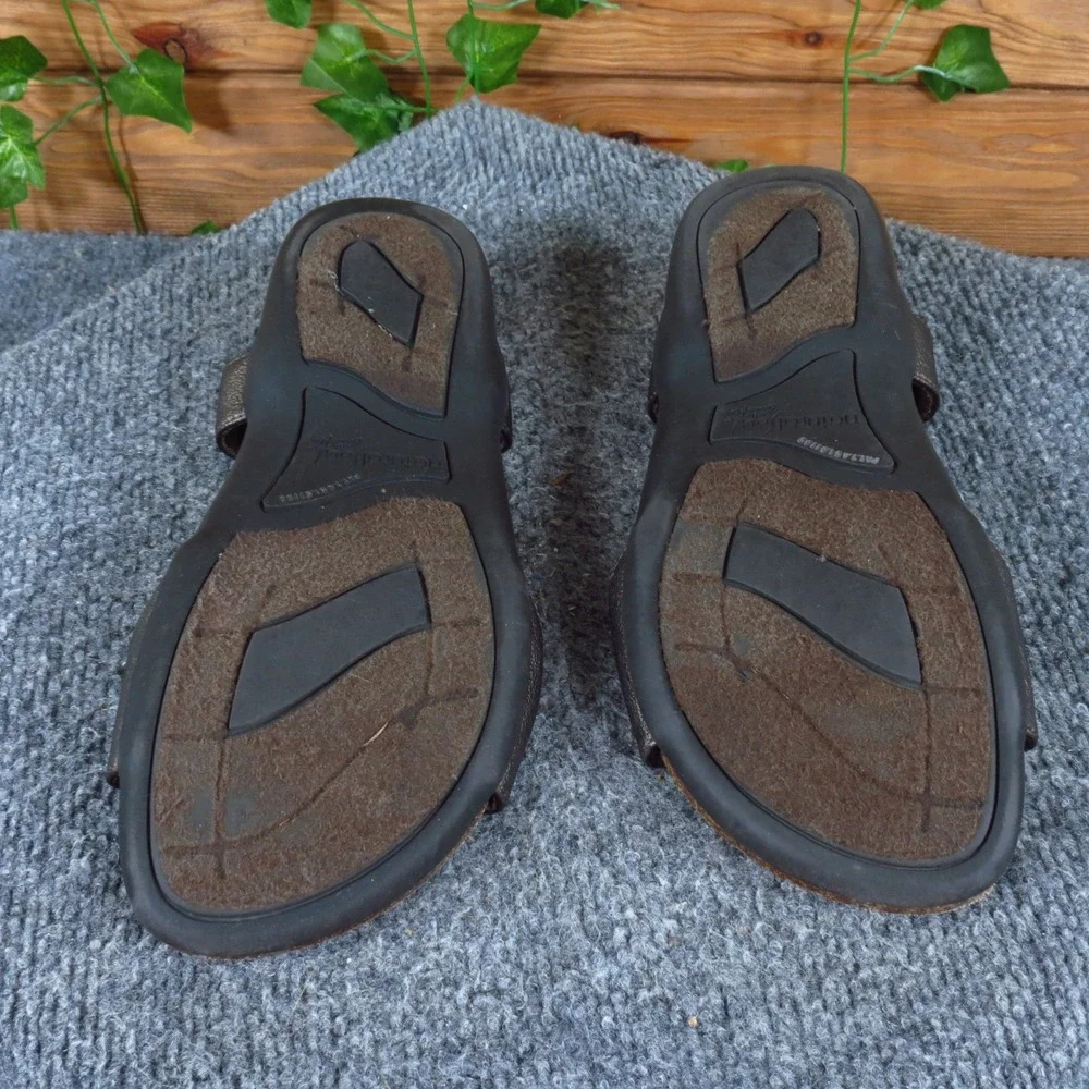 Natural Soul Noni Women Slingback T-Strap Sandal 7.5 Walking Bronze Metallic